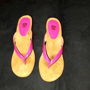 Route 66 rose-pink wedges